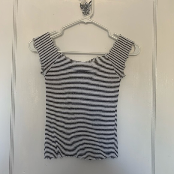 off the shoulder striped top - Picture 2 of 3